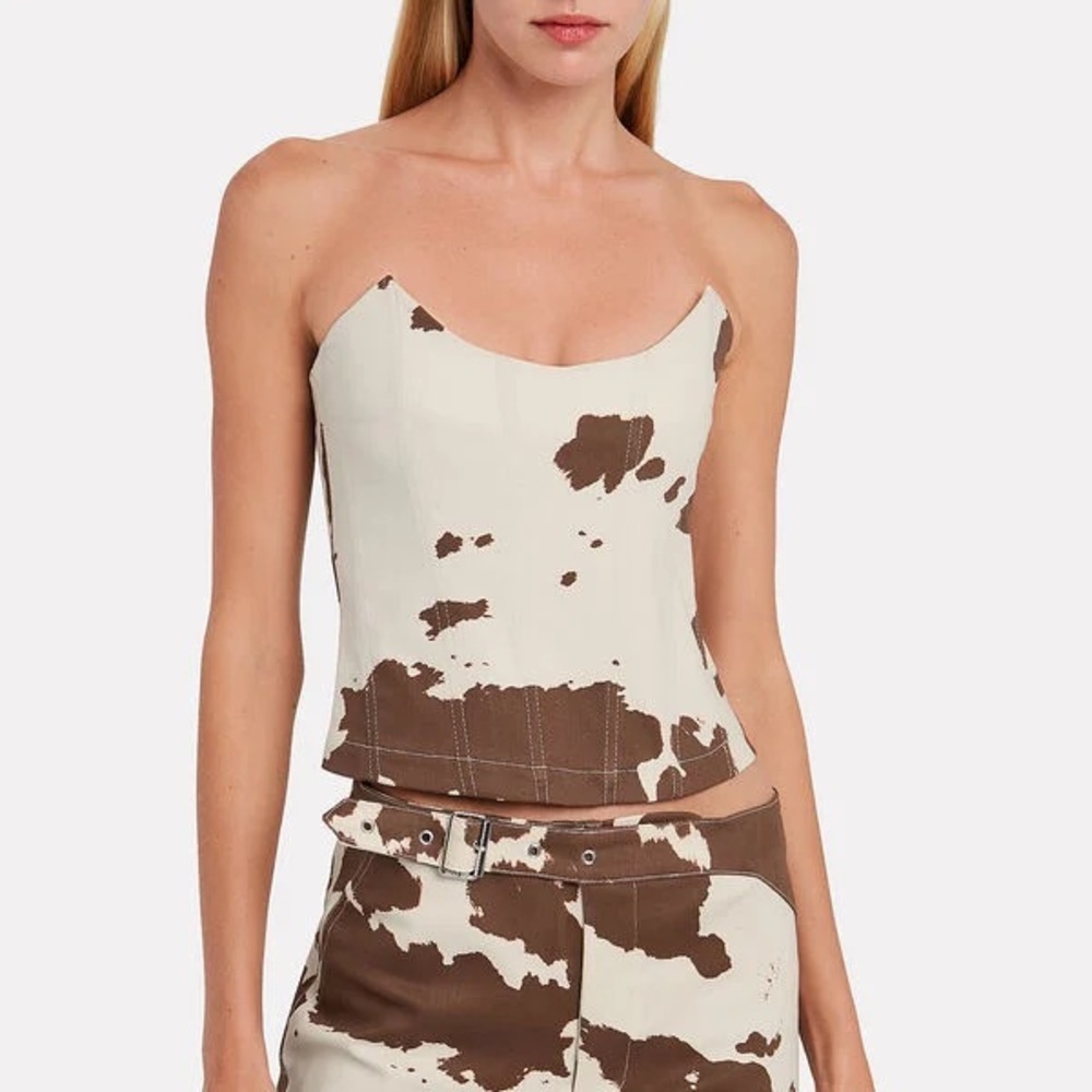 Miaou Leia Corset with Pant Set - Cow Print